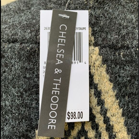 Chelsea & Theodore gray/beige zigzag cardigan, brand new, excellent condition, S - Picture 7 of 10